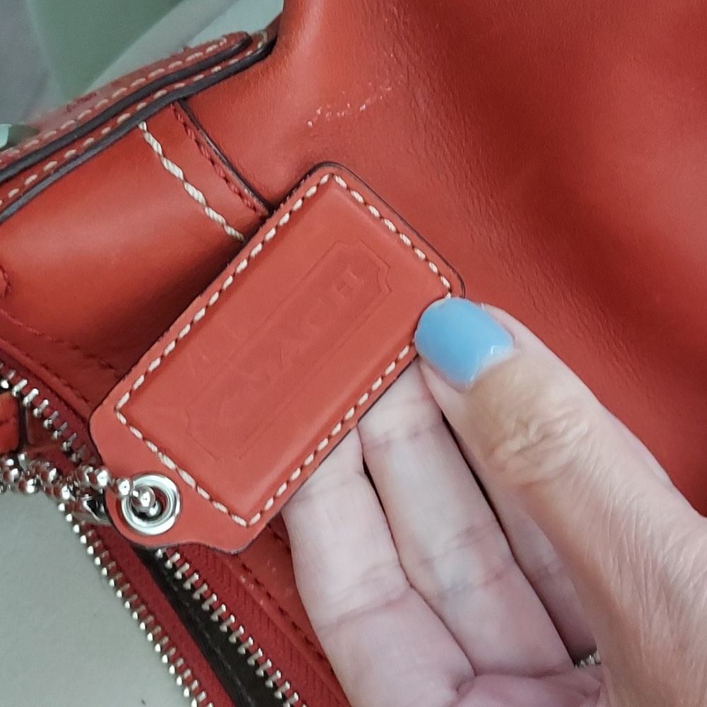 Coach burnt orange leather bag/purse - Picture 5 of 9